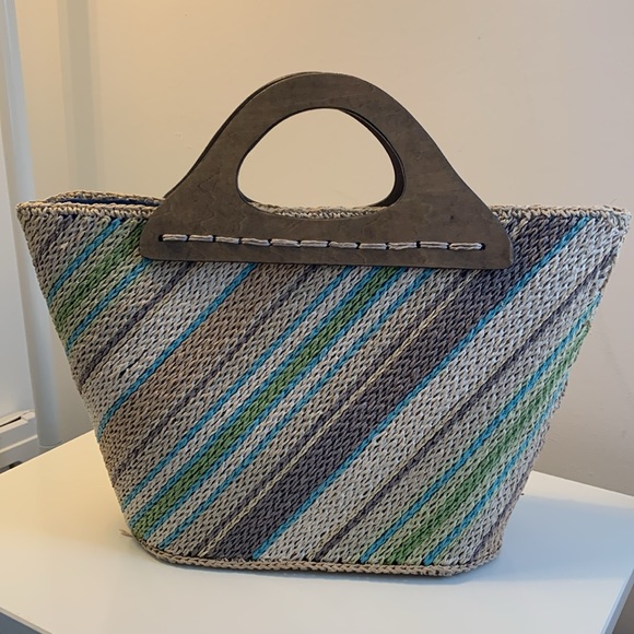 Call it Spring Straw Bag with Wooden Handles - Picture 2 of 4